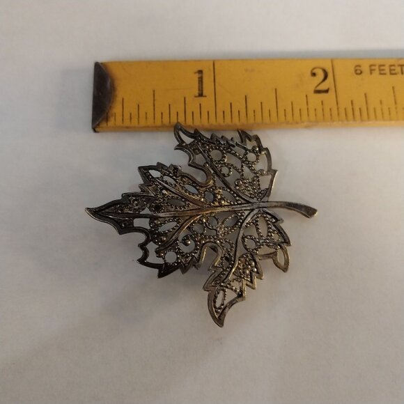 Vintage Silver Plated Leaf Brooch - Picture 3 of 3